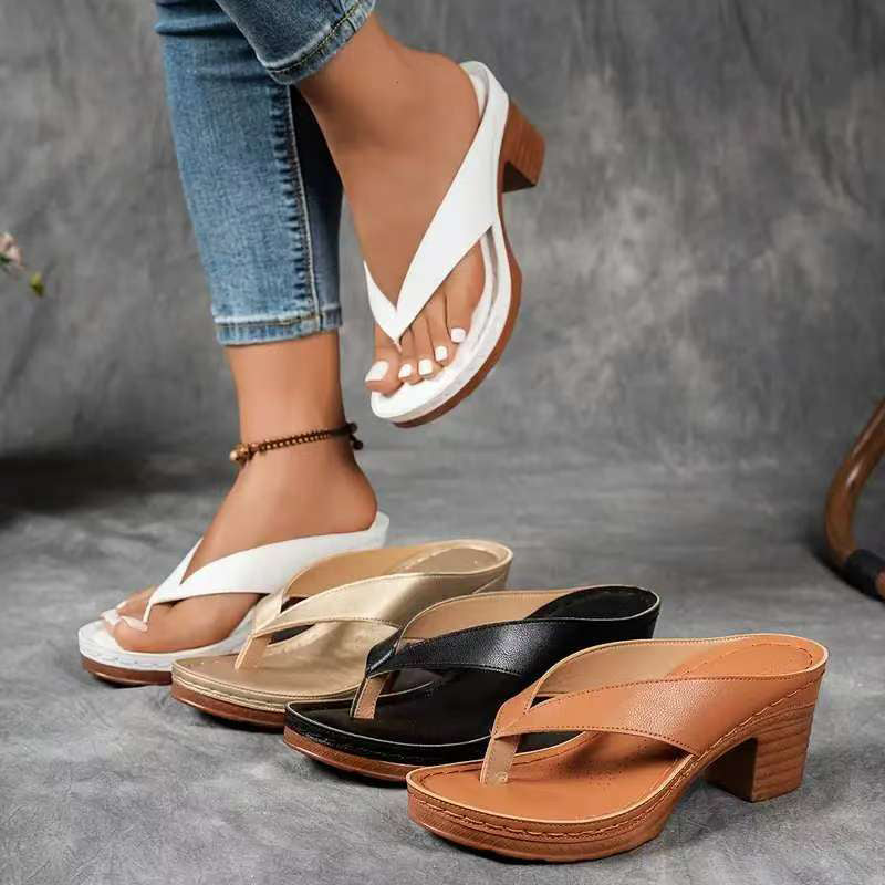 Sophia Orthopedische Sandalen met Hak – Elegant, Stevig & Comfortabel voor Zomergebruik