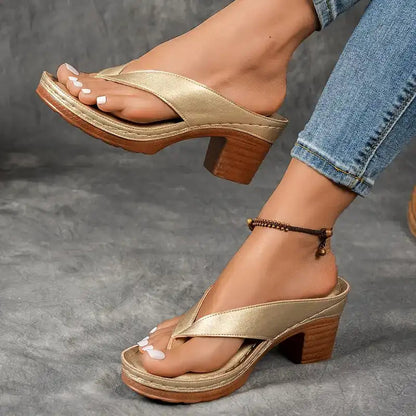 Sophia Orthopedische Sandalen met Hak – Elegant, Stevig & Comfortabel voor Zomergebruik