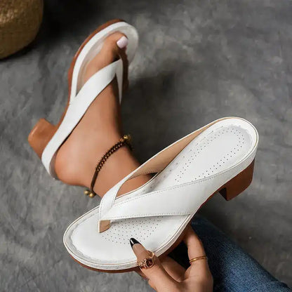 Sophia Orthopedische Sandalen met Hak – Elegant, Stevig & Comfortabel voor Zomergebruik
