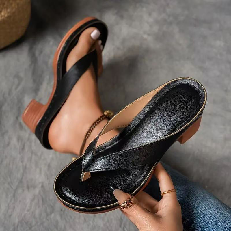 Sophia Orthopedische Sandalen met Hak – Elegant, Stevig & Comfortabel voor Zomergebruik
