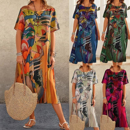 Solavie Tropische Maxi Jurk Dames