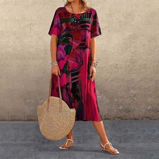 Solavie Tropische Maxi Jurk Dames