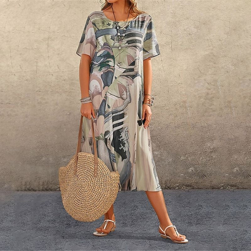 Solavie Tropische Maxi Jurk Dames