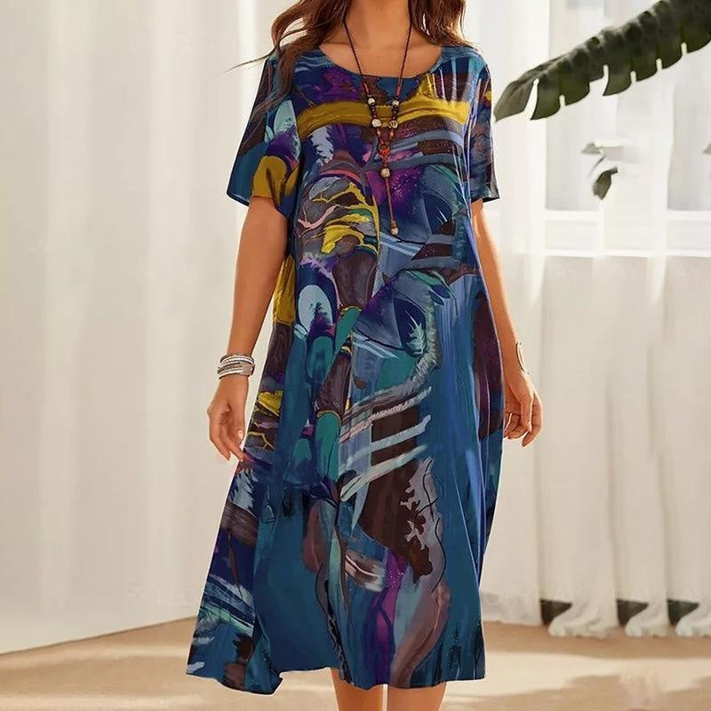 Solavie Tropische Maxi Jurk Dames