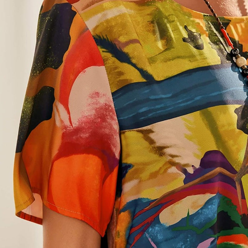 Solavie Tropische Maxi Jurk Dames