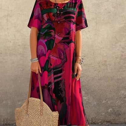 Solavie Tropische Maxi Jurk Dames