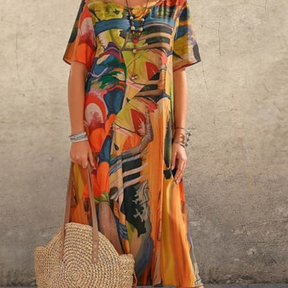 Solavie Tropische Maxi Jurk Dames