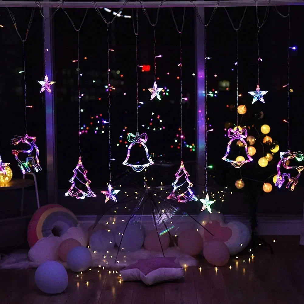 Feestelijke ster- en maanslinger met LED-verlichting – binnen en buiten