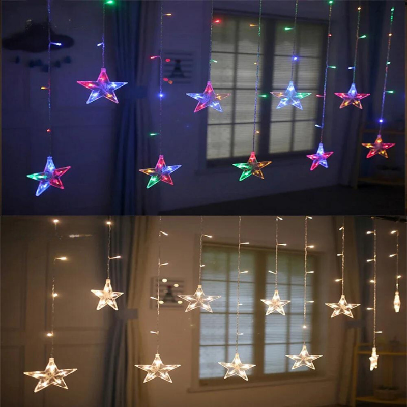 Feestelijke ster- en maanslinger met LED-verlichting – binnen en buiten