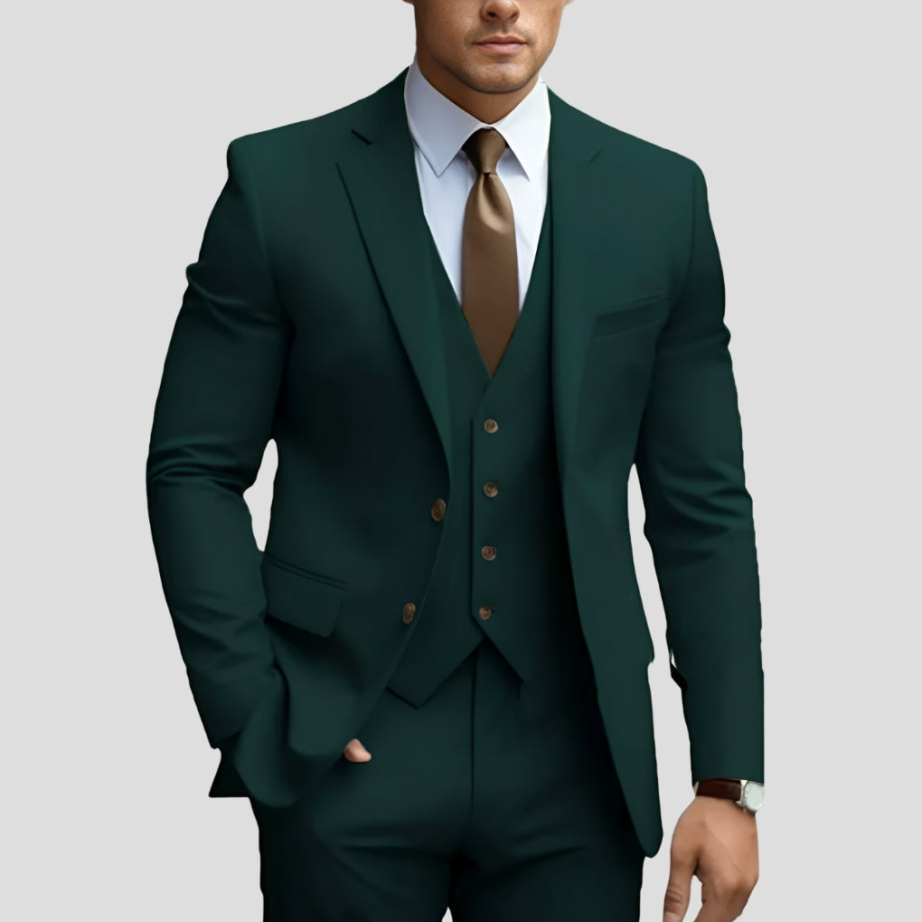 Premium Driedelig Herenpak Slim Fit - Elegante Pasvorm voor Formele Gelegenheden