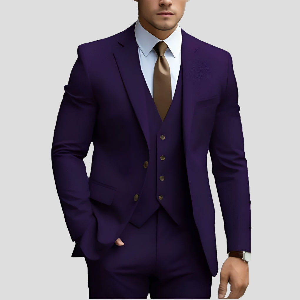 Premium Driedelig Herenpak Slim Fit - Elegante Pasvorm voor Formele Gelegenheden