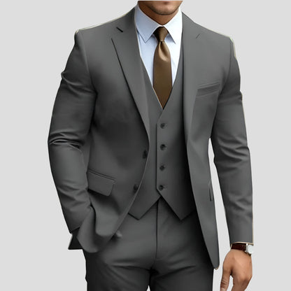 Premium Driedelig Herenpak Slim Fit - Elegante Pasvorm voor Formele Gelegenheden