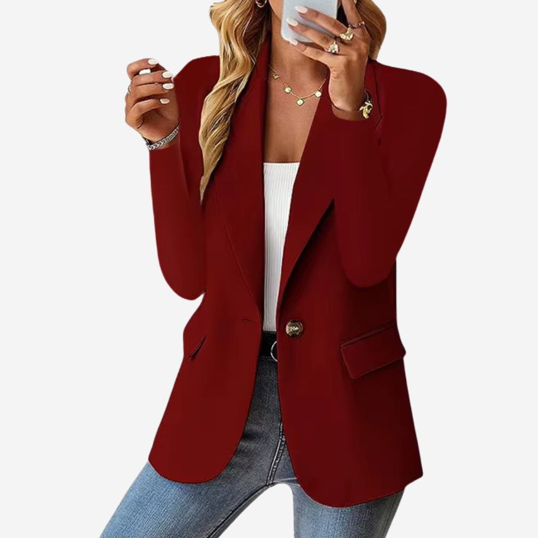 Elegante Polyester Damesblazer met Lange Mouwen