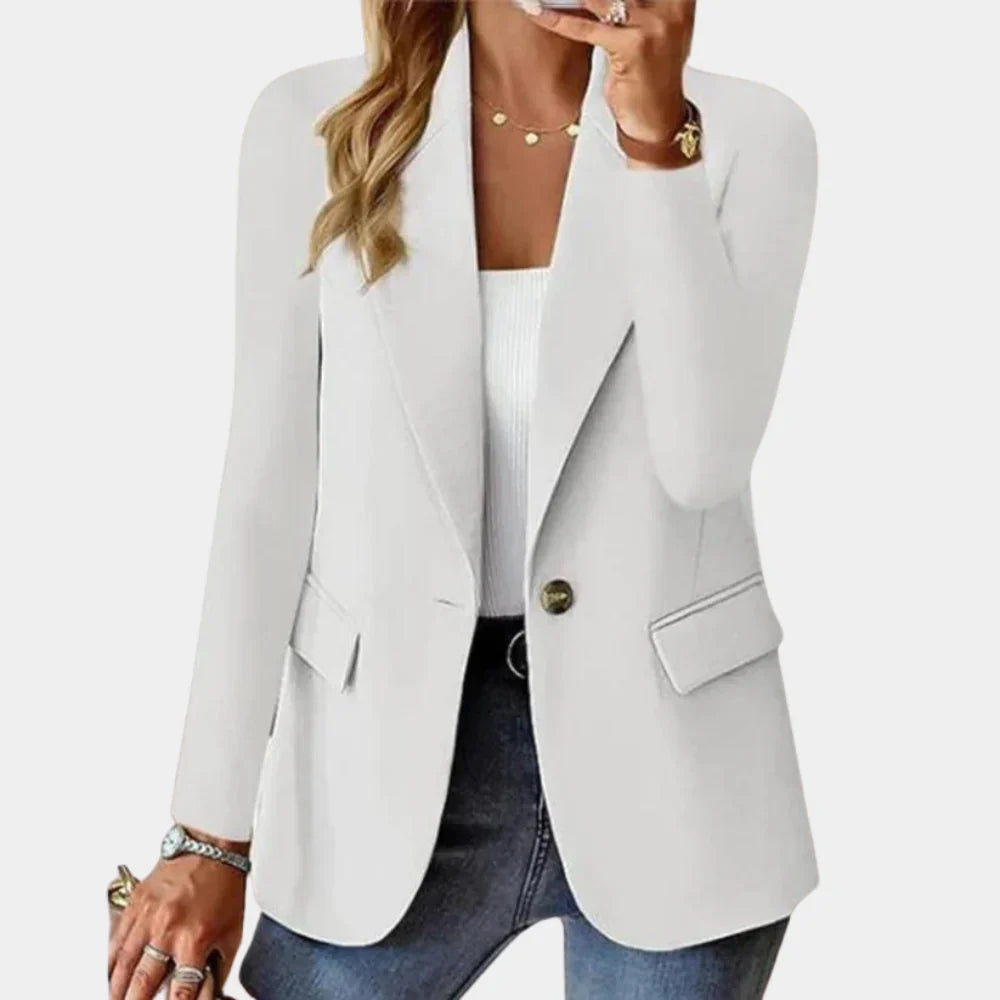 Elegante Polyester Damesblazer met Lange Mouwen