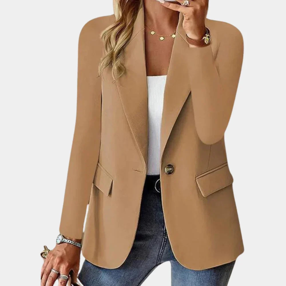 Elegante Polyester Damesblazer met Lange Mouwen