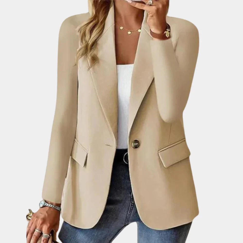 Elegante Polyester Damesblazer met Lange Mouwen