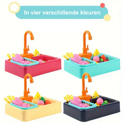 RYNX Educatieve Keukenwas Speelset met Werkende Kraan – Voor Kinderen vanaf 3 jaar