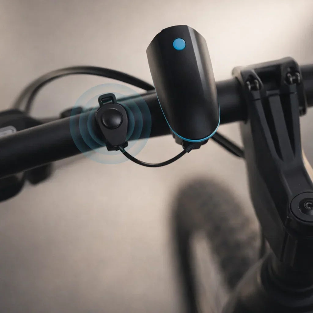 FietsLamp Hoorn Combo – 3-in-1 LED Koplamp met Geluid