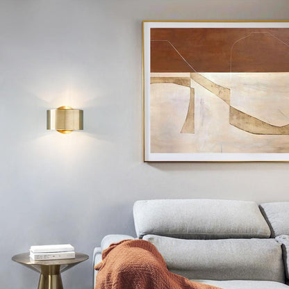 Geanodiseerde Messing Up & Down Wandlamp met Minimalistisch Ontwerp