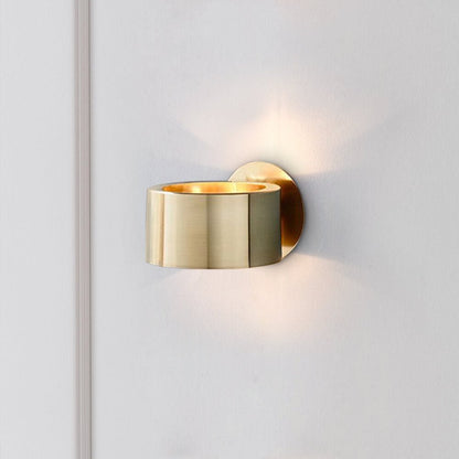 Geanodiseerde Messing Up & Down Wandlamp met Minimalistisch Ontwerp
