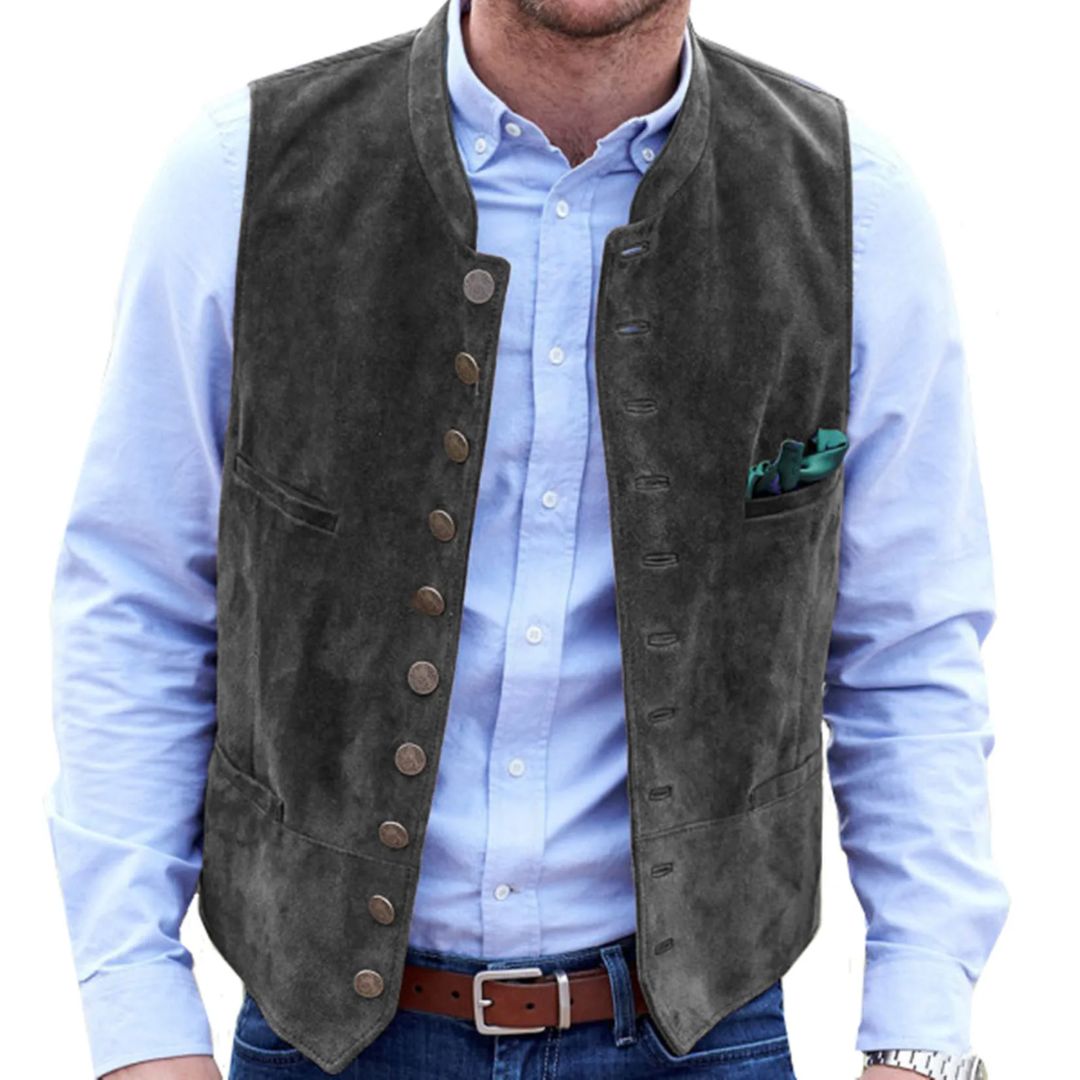 Steampunk Hertenfluweel Gilet - Traditioneel Trachten Vest