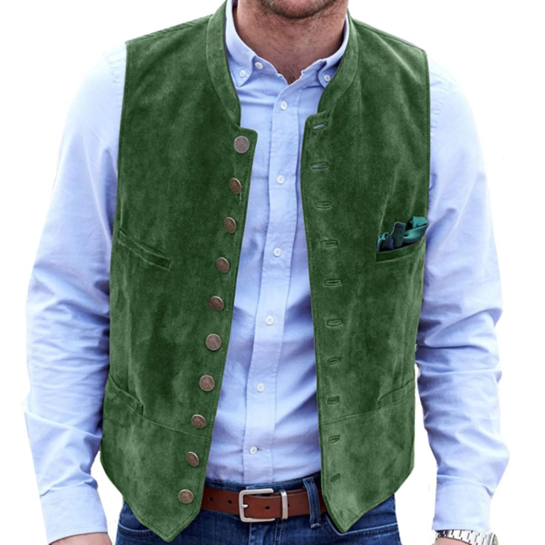 Steampunk Hertenfluweel Gilet - Traditioneel Trachten Vest
