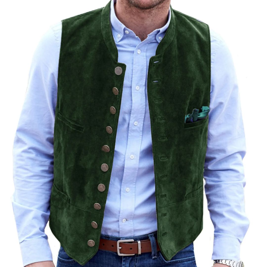 Steampunk Hertenfluweel Gilet - Traditioneel Trachten Vest
