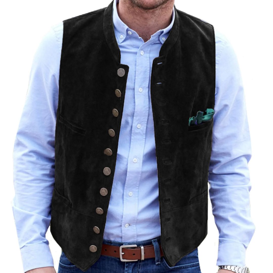 Steampunk Hertenfluweel Gilet - Traditioneel Trachten Vest