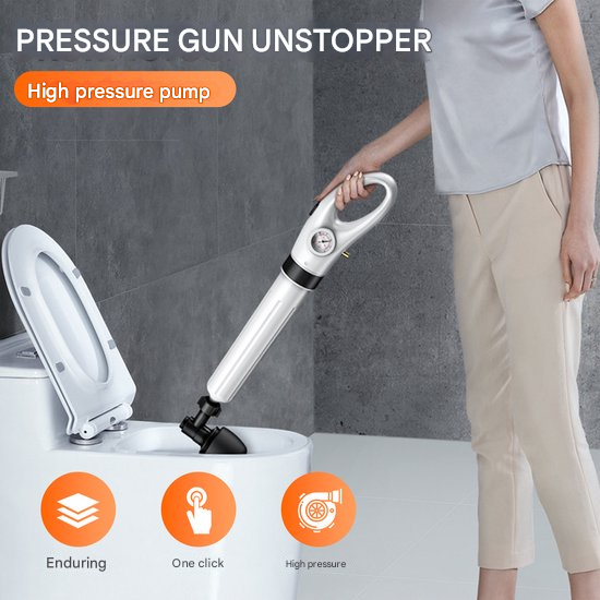 PowerFlush Luchtdruk Ontstopper – Verstelbare Ontstopper voor Toilet en Afvoer