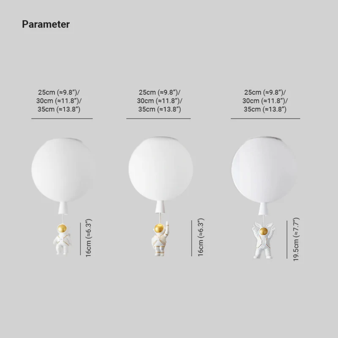 Trendy Maan/Astronaut Kinderkamer LED Plafondlamp - CosmoGlow