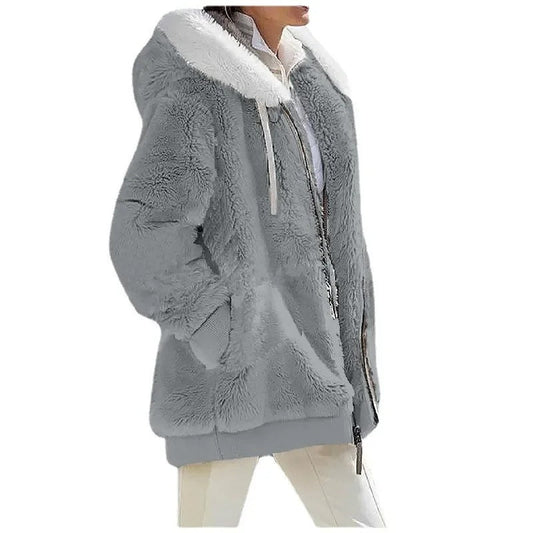 WarmVacht – Dames Fleecejack met Capuchon en Ritssluiting voor Wintercomfort