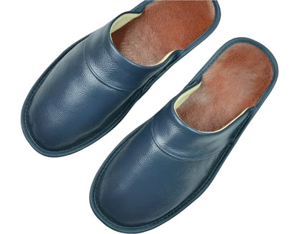 Vironzo Leren Herenslippers – Warme pantoffels voor heren – Comfort en stijl voor thuisgebruik in de winter