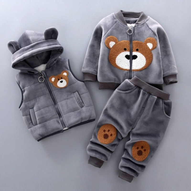 TeddyKids WinterSet CosyBear – 3-Delige Warme Kinderoutfit met Capuchon en Oren
