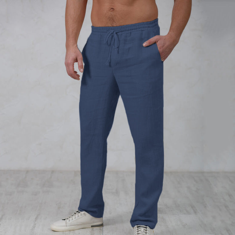 Heren Linnen-Katoen Broek – Ademend Comfort en Ontspannen Pasvorm Model Finn