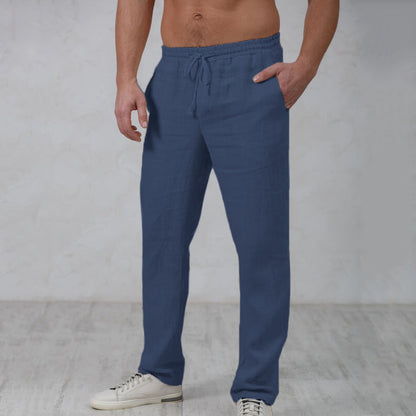 Heren Linnen-Katoen Broek – Ademend Comfort en Ontspannen Pasvorm Model Finn