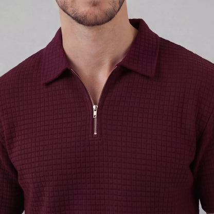 Zomerset Wafelknit Heren Half-Zip Polo met Shorts