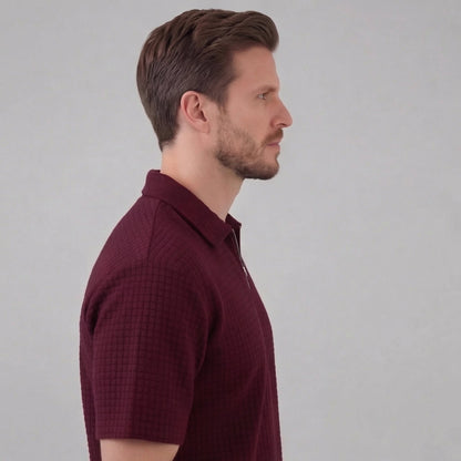 Zomerset Wafelknit Heren Half-Zip Polo met Shorts