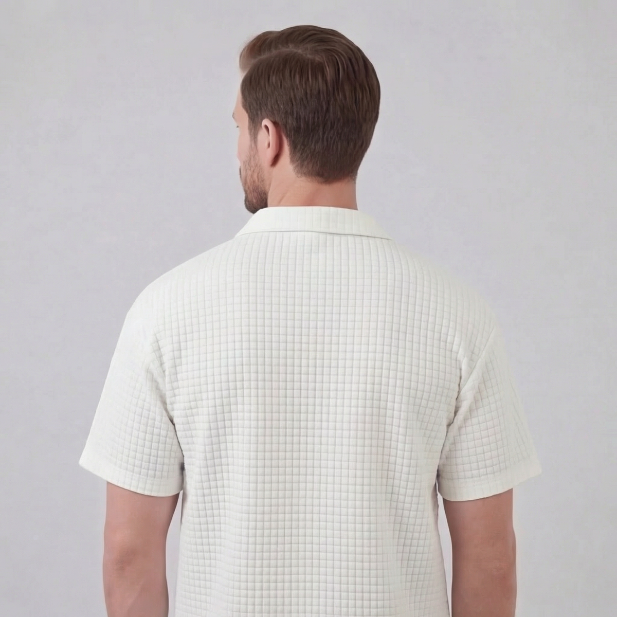 Zomerset Wafelknit Heren Half-Zip Polo met Shorts