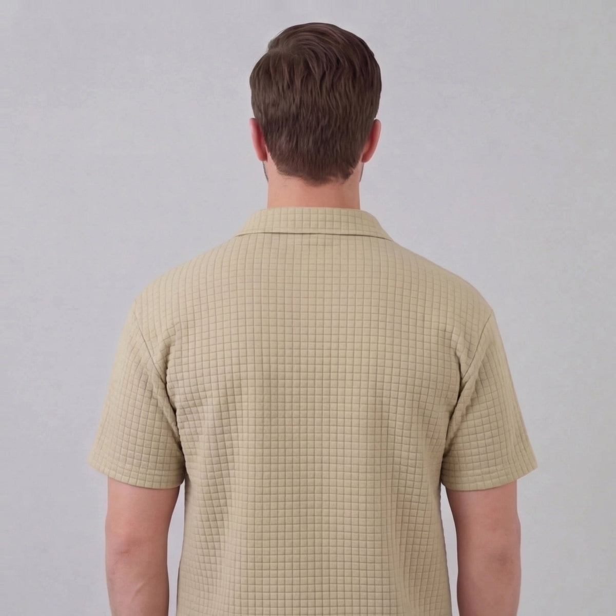 Zomerset Wafelknit Heren Half-Zip Polo met Shorts