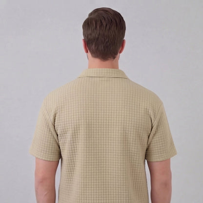 Zomerset Wafelknit Heren Half-Zip Polo met Shorts