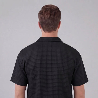 Zomerset Wafelknit Heren Half-Zip Polo met Shorts