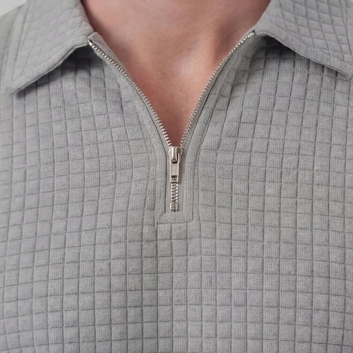 Zomerset Wafelknit Heren Half-Zip Polo met Shorts