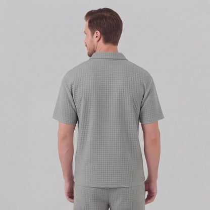 Zomerset Wafelknit Heren Half-Zip Polo met Shorts