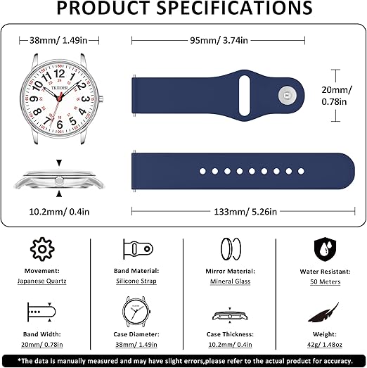 Professionele Waterdichte Medische Horloge met Luminous Wijzerplaat