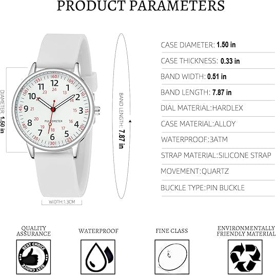 Waterdichte Klinische Verpleegkundige Horloge met Secondewijzer
