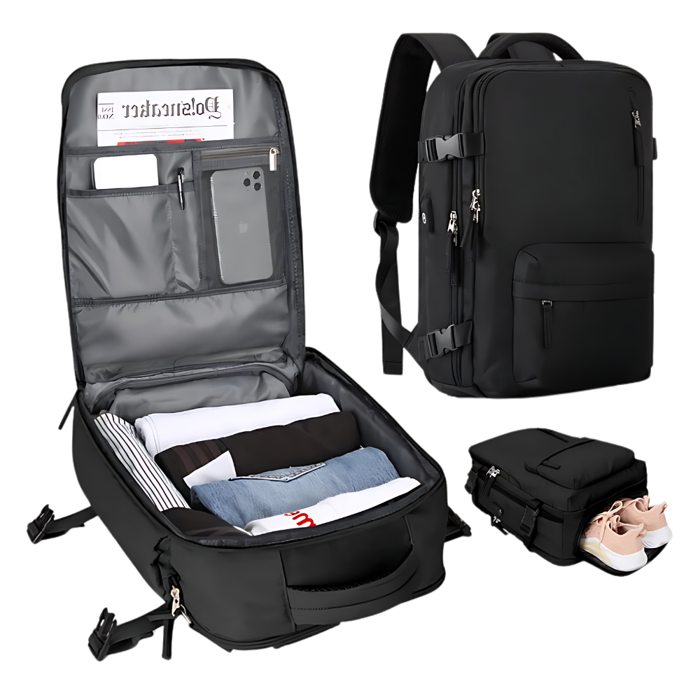 Norvo Waterdichte USB Rugzak – Reistas met Diefstalbeveiliging & Schoenenvak (35L)