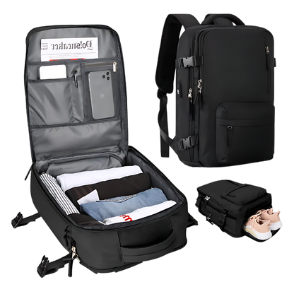 Norvo Waterdichte USB Rugzak – Reistas met Diefstalbeveiliging & Schoenenvak (35L)