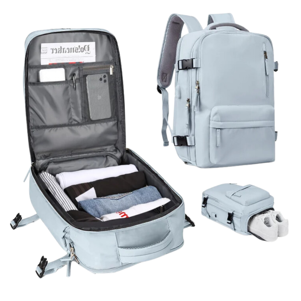 Norvo Waterdichte USB Rugzak – Reistas met Diefstalbeveiliging & Schoenenvak (35L)