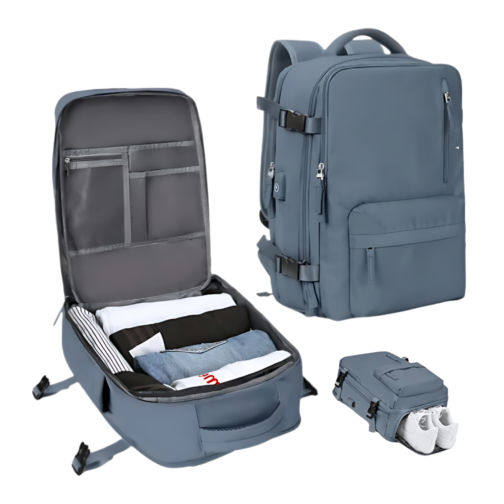 Norvo Waterdichte USB Rugzak – Reistas met Diefstalbeveiliging & Schoenenvak (35L)