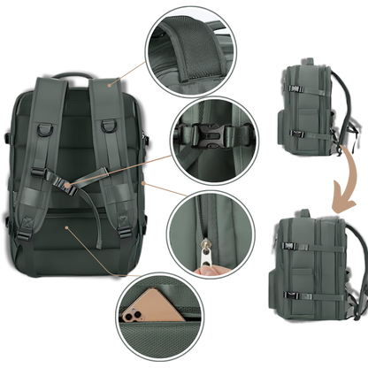 Norvo Waterdichte USB Rugzak – Reistas met Diefstalbeveiliging & Schoenenvak (35L)